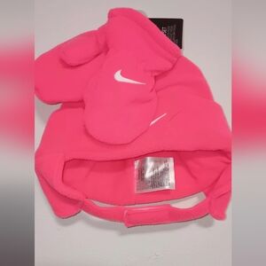 Nike Bright Pink Hat and Mittens Set